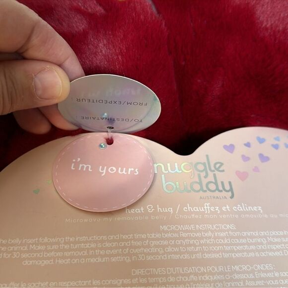 Snuggle Buddies Warm Me I’m Yours Dark Red Heart Removable Heatable Belly - Picture 9 of 11
